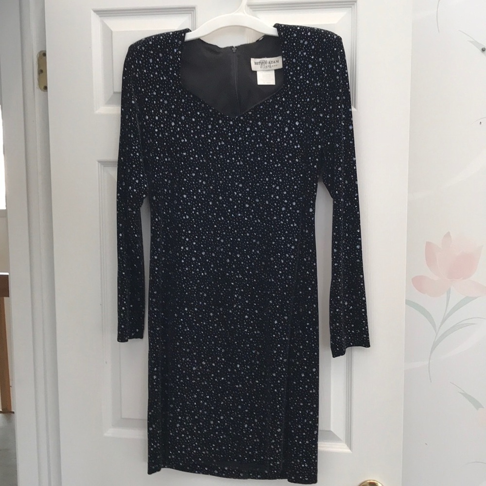 Navy & Silver Evening Dress